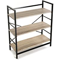 Versa 20880012 Estantería pared - Madera y Metal- 90x32x76cm- 3 estantes-Oficina